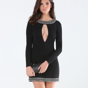 bebe beaded black dress
